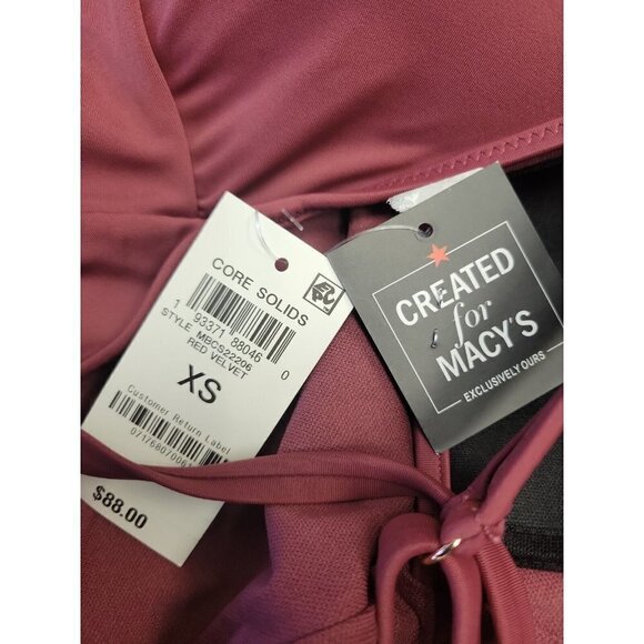 BAR III RED VELVET Plunge V-Wire One-Piece Swimsuit. Size XS. - Picture 4 of 4